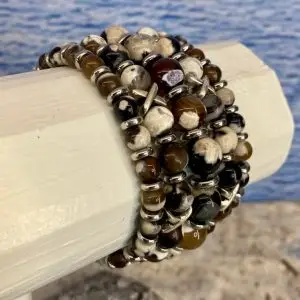 Armbanden set a 5 Cross/JaXX Sensation 6,8 en 10 mm met Edelstaal nature