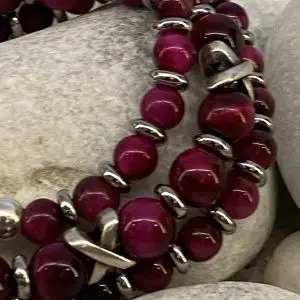 Cross/JaXX Sensation 6 en 8 mm met Edelstaal tijgeroog rood
