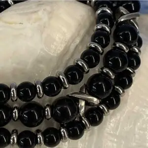 Cross/JaXX Sensation 6 en 8 mm met Edelstaal black onyx