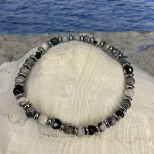 Armbanden JaXX Sensation Black&White 6mm met Edelstaal