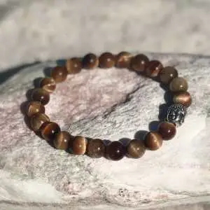 Armbanden Buddha 8mm Aaaaa kwaliteit Tijgeroog Gold