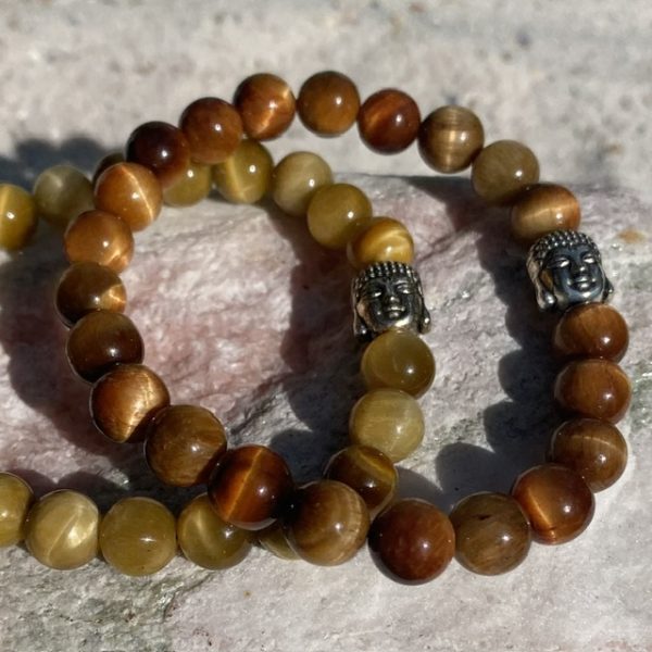 Armbanden Buddha 8mm Aaaaa kwaliteit Tijgeroog Gold en Yellow