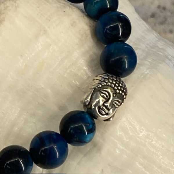 Armband Buddha 8mm Aaaaa kwaliteit tijgeroog turquoise