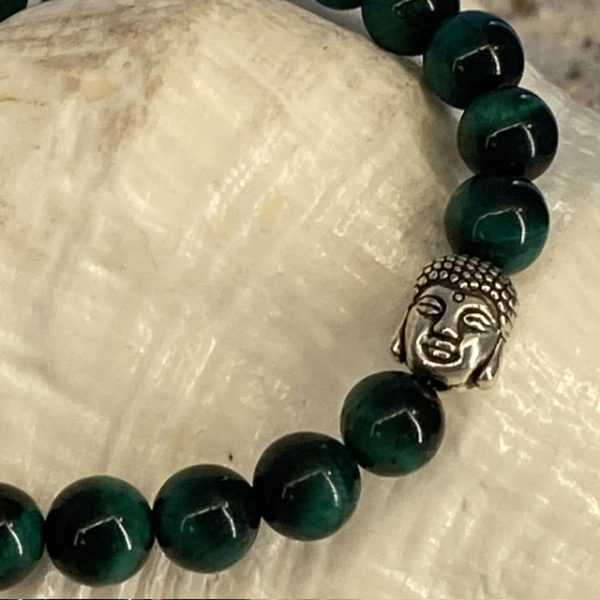 Armband Buddha 8mm Aaaaa kwaliteit tijgeroog groen