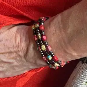 Armbandset 3-delig Beads of Happiness exclusief multicolor, rood, multicolor/rood 6 mm