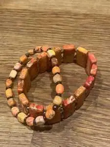 Armbandset Orange rechthoekig met the Beads of Happiness oranje