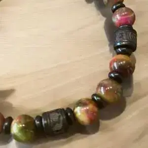 Armbandset Wangyal Tibetaans Tijgeroog Multicolor met Ebbenhout 8mm