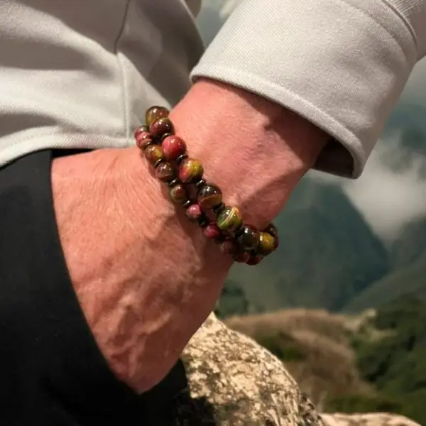 Armbandset Wangyal Tibetaans Tijgeroog Multicolor met Ebbenhout 8 en 10mm - Afbeelding 4