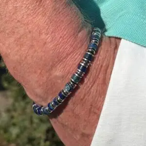 Armbanden Jackson uitgevoerd in Edelstaal 6 mm donker blauw