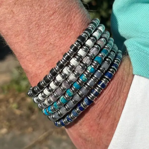JaXX armbanden Jackson met Platte kralen  4 en 6 mm in 6 kleuren met Sterling zilveren eindbead