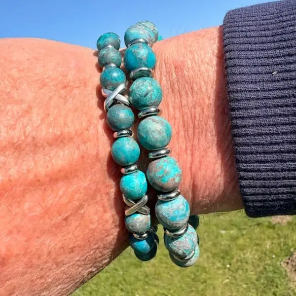 Kralen armband Cross / JaXX 8 en 1Omm Softtones Turquoise