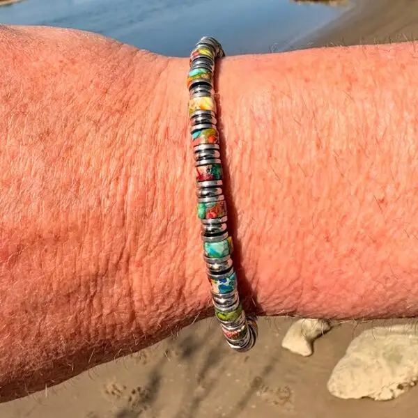 Platte kralen armbandset Jackson 5-delig  multicolor 4 en 6mm met Edelstaal - Afbeelding 11