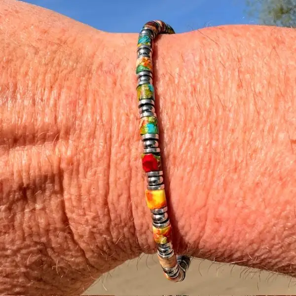 Platte kralen armbandset Jackson 5-delig  multicolor 4 en 6mm met Edelstaal - Afbeelding 9