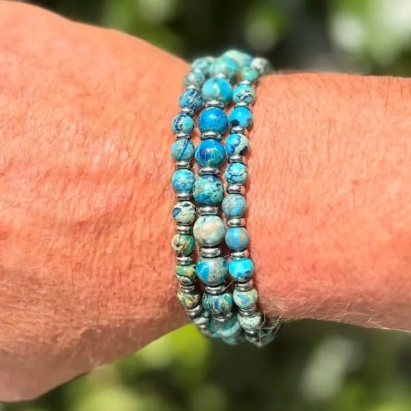 Armbandset JaXX the colors of the sea Imperial Jasper AAA 3-Delig