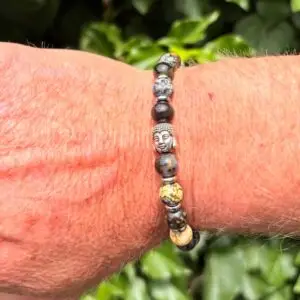 Kralen armband Kadans Blue ocean Agaath met Buddha