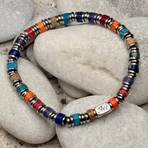 JaXX Armbandset a 3 armbanden model Jackson multicolor met Sterling zilvere eindbeads - Afbeelding 5