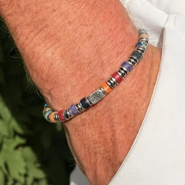 JaXX Armbandset a 3 armbanden model Jackson multicolor met Sterling zilvere eindbeads - Afbeelding 6