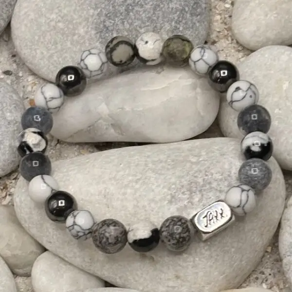 JaXX Kralen armband  Ibiza San Juan met Sterling zilveren eindbead 10mm