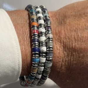 JaXX Armbandset a 3 armbanden model Jackson multicolor met Sterling zilvere eindbeads