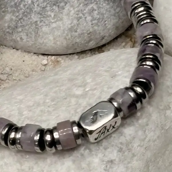 JaXX Armband model Jackson Amethist met Sterling zilveren eindbead - Afbeelding 2
