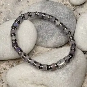 JaXX Armband model Jackson Amethist met Sterling zilveren eindbead