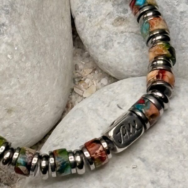 JaXX Armband model Jackson mulitcolor Tropical met Sterling zilveren eindbead - Afbeelding 2