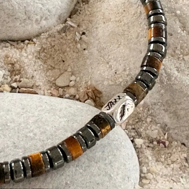 JaXX armband model Jackson Tijgeroog platte schijfjes bruin 4 en 6mm Aaaa kwaliteit met Sterling zilveren eindbead - Afbeelding 4