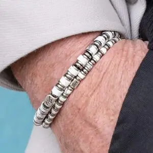 JaXX armbanden Jackson met Platte kralen  4 en 6 mm in 6 kleuren met Sterling zilveren eindbead