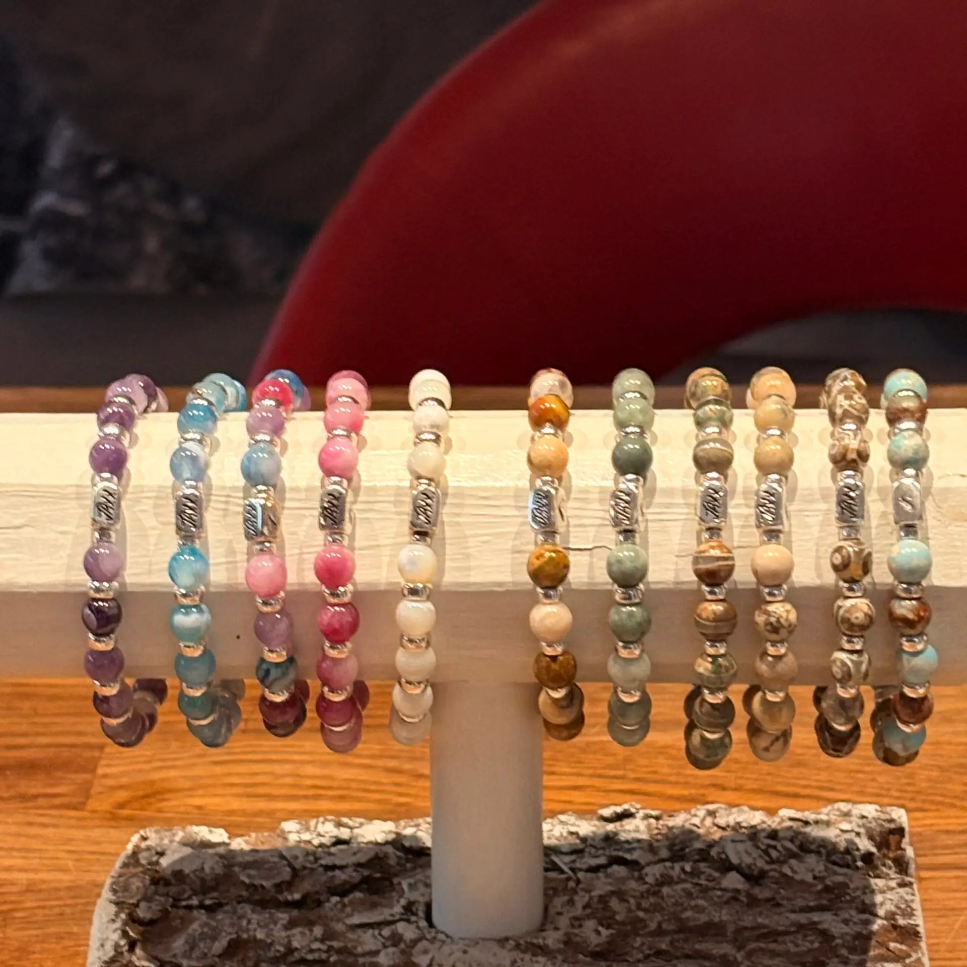 JaXX armband 8 mm Amethist met Sterling zilveren tussenstukjes 6mm en eindbead - Afbeelding 3