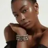 Woman with jewelry black en white and elegant pose