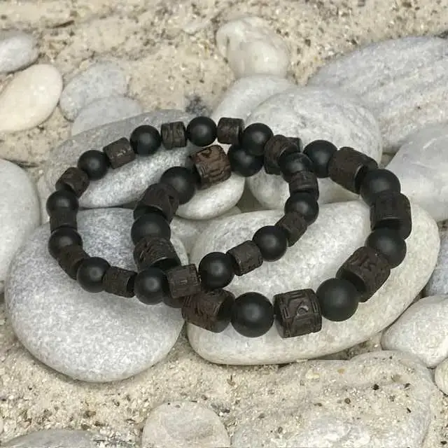Armbandset Tibet natural Black Beauty 8/10 mm